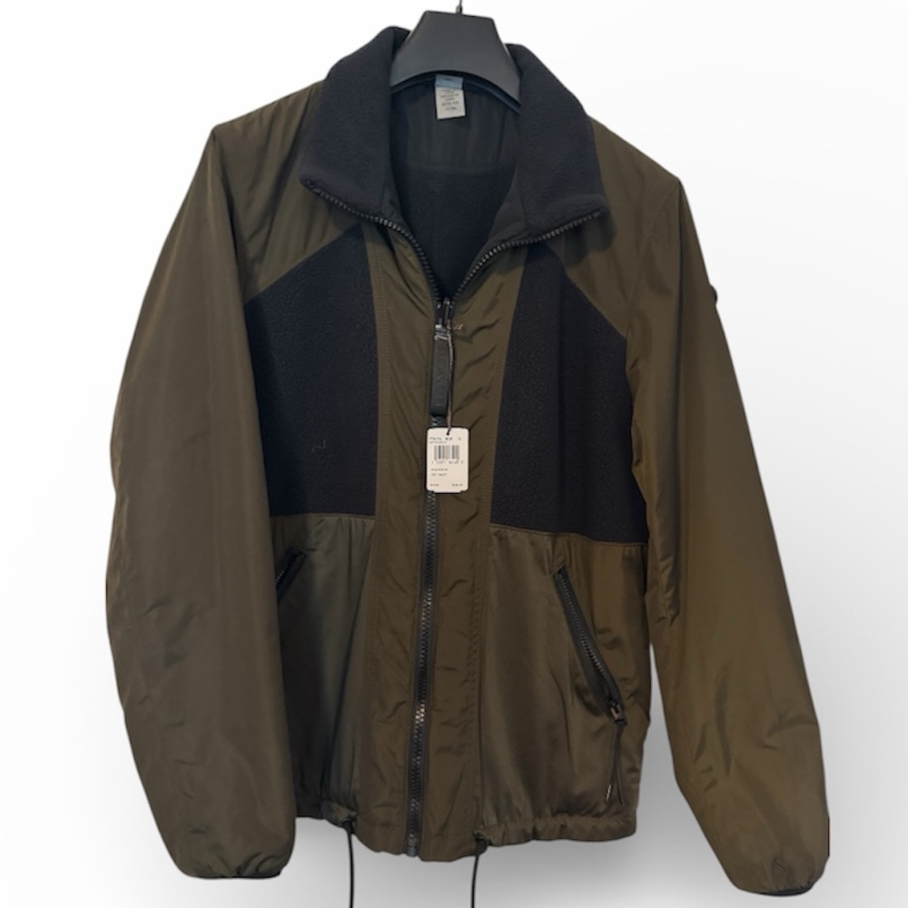 NWT Coach Men's Polar olive green fleece nylon jacket, Size M